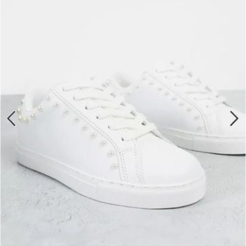 ASOS white sneakers with Pearl detail, new in box!